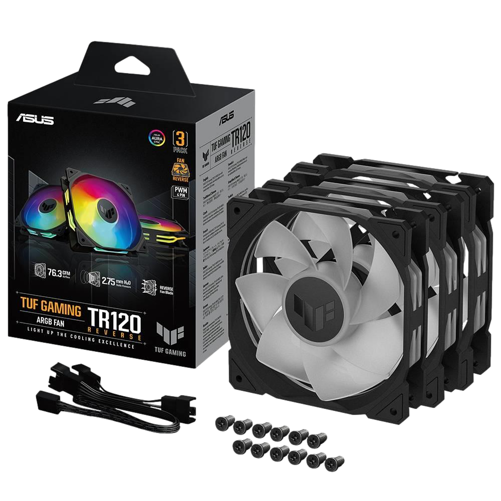 ASUS TUF GAMING TR120 Reverse ARGB 120mm Üçlü Siyah Kasa Fanı