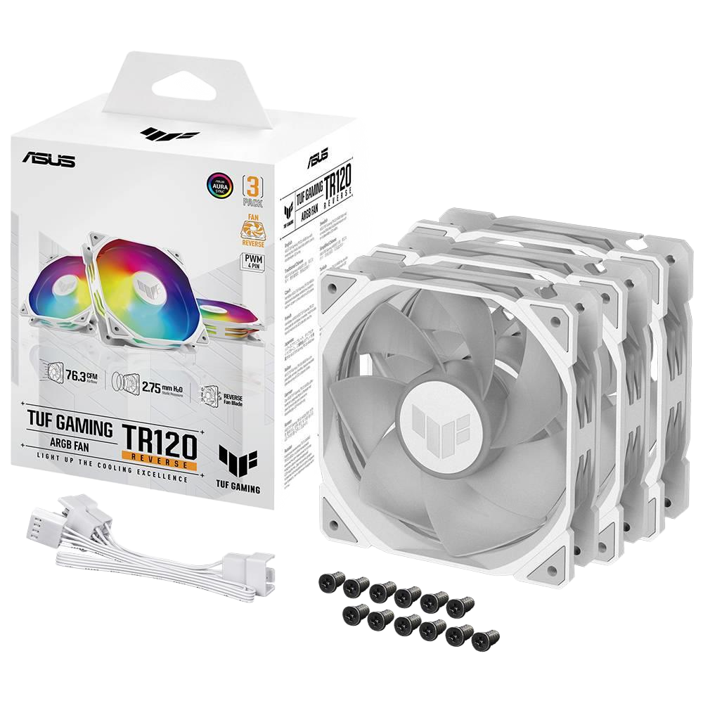 ASUS TUF GAMING TR120 Reverse ARGB 120mm Üçlü Beyaz Kasa Fanı