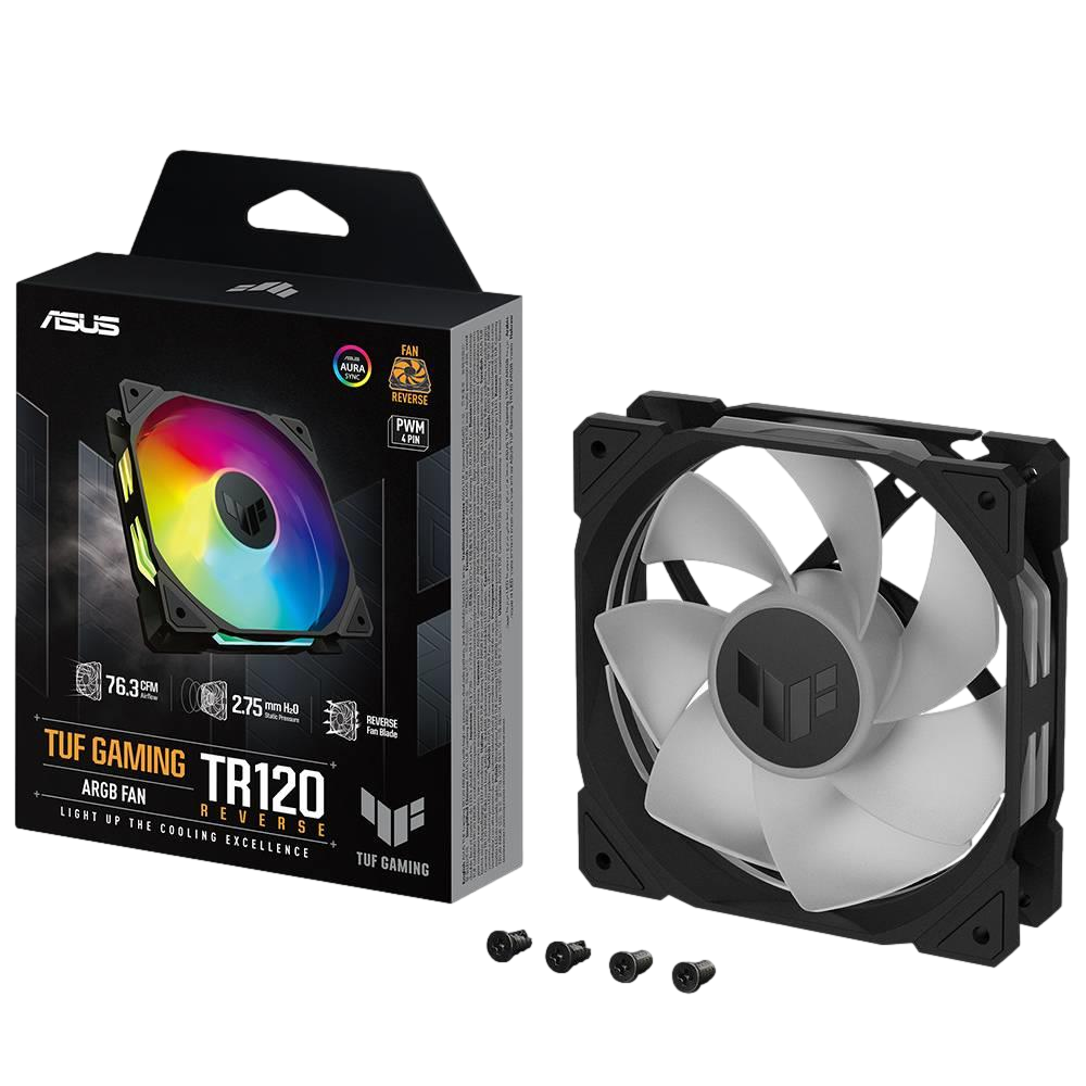 ASUS TUF GAMING TR120 Reverse ARGB 120mm Siyah Kasa Fanı