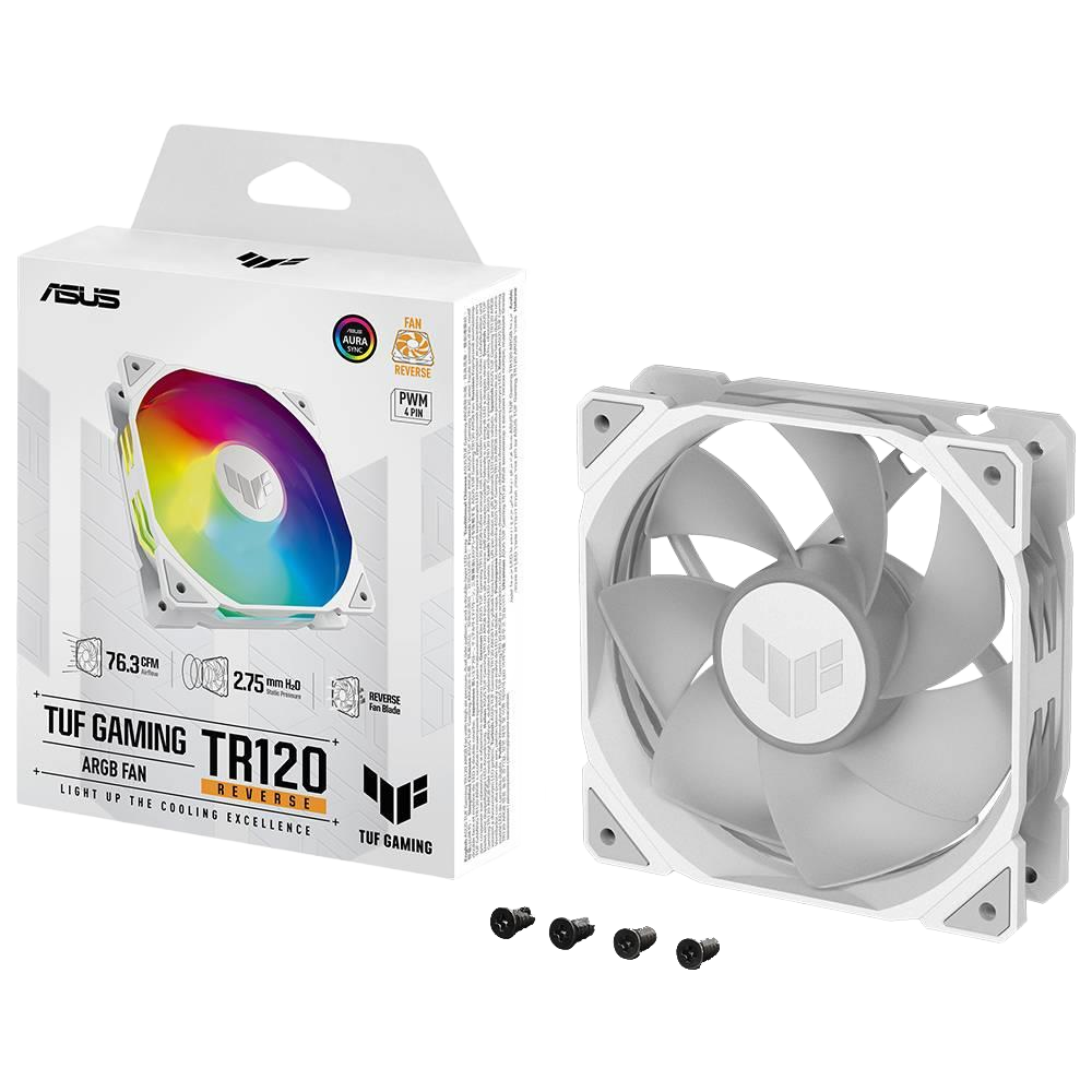 ASUS TUF GAMING TR120 Reverse ARGB 120mm Beyaz Kasa Fanı