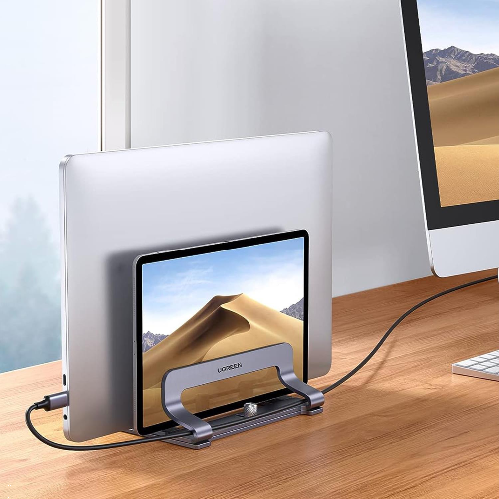 UGREEN Alüminyum Çift Yuvalı Notebook Macbook Dikey Masaüstü Standı