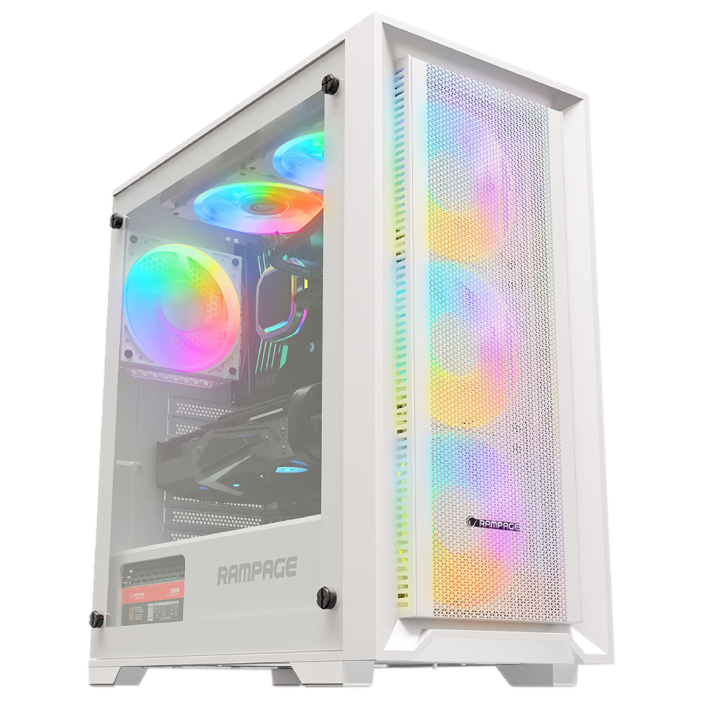 Rampage VOYAGER 750W 80+ BRONZE RGB Beyaz ATX Mid Tower Gaming  Kasa