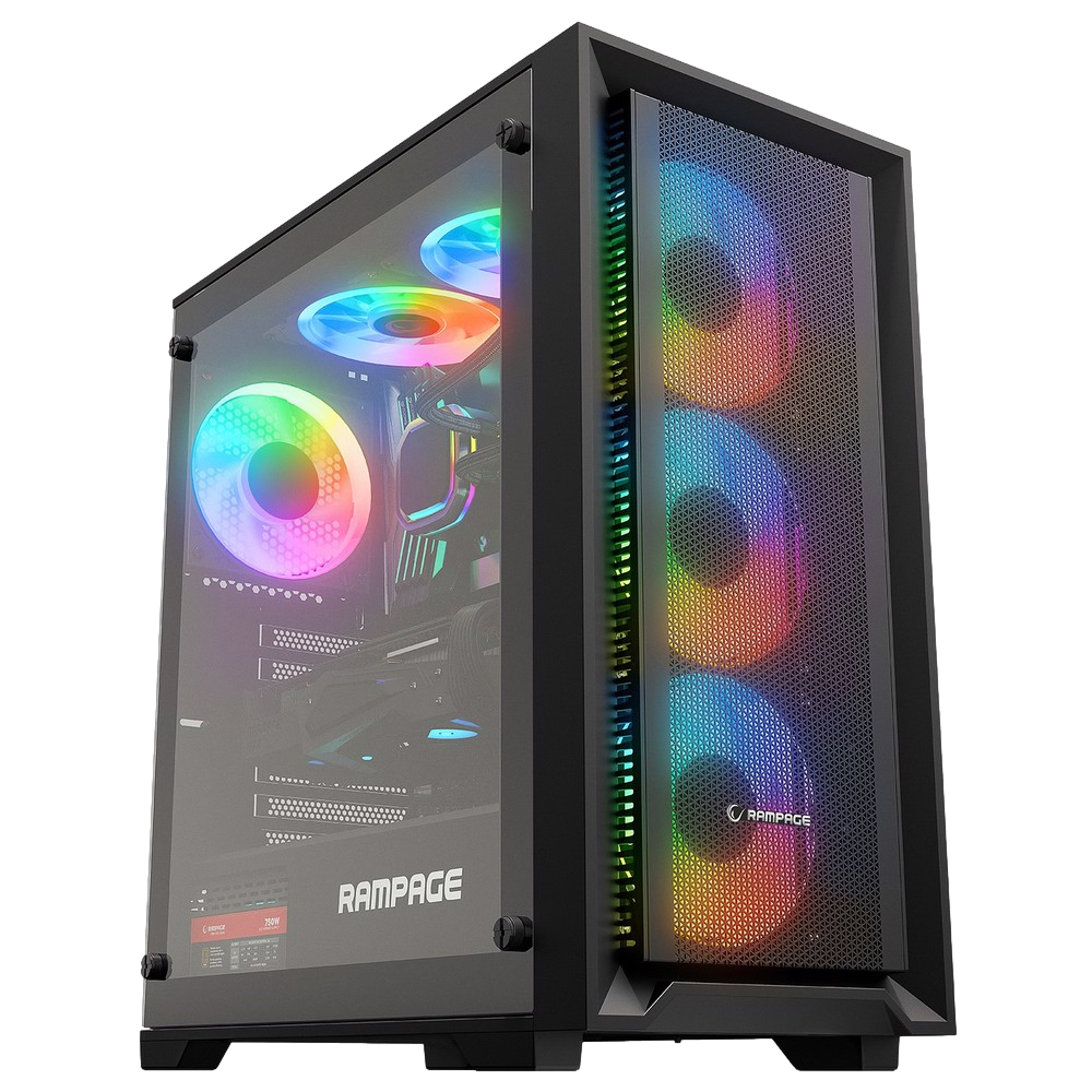 Rampage VOYAGER 750W 80+ BRONZE RGB ATX Mid Tower Gaming Kasa