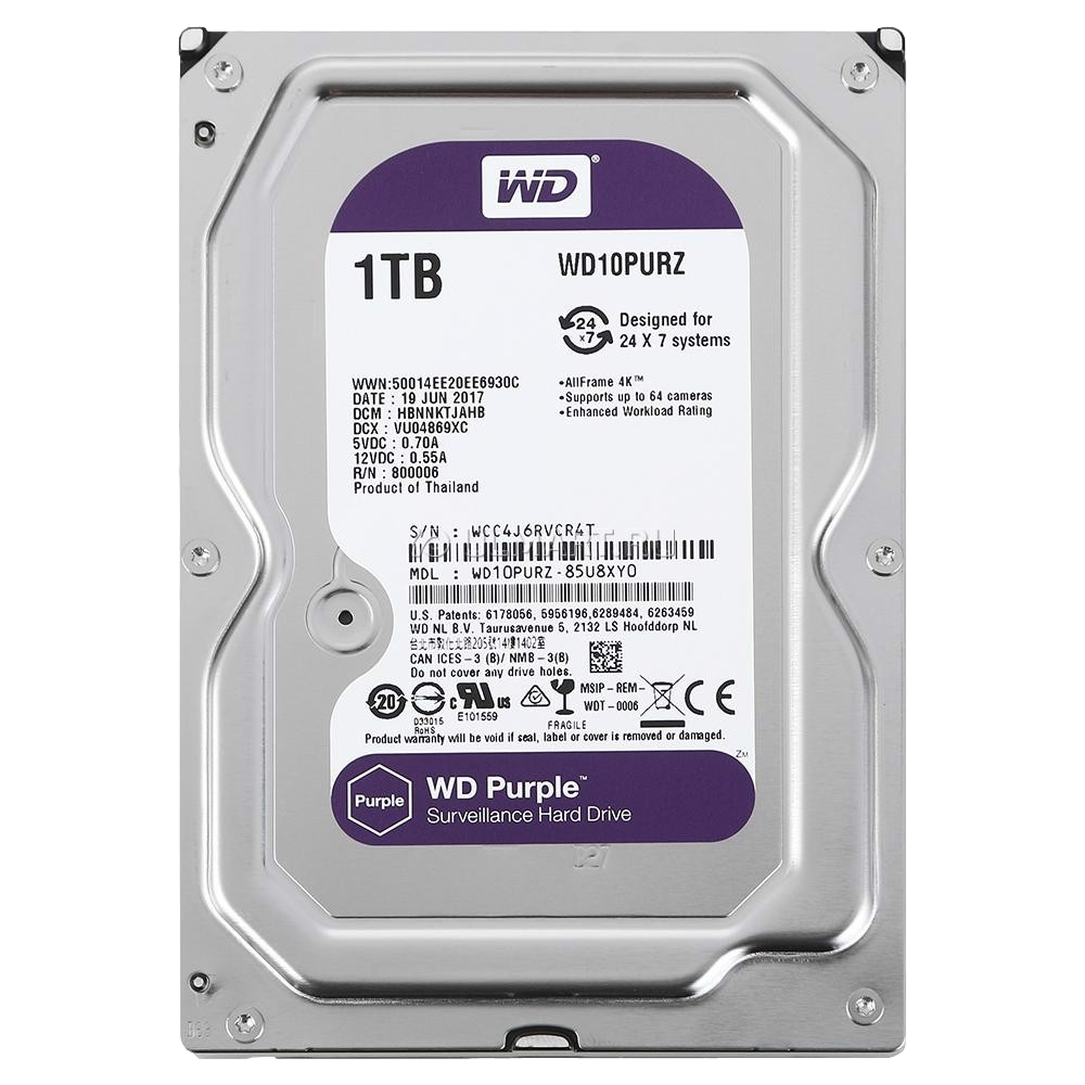 WD 1TB Purple 64MB 5400rpm 3.5  SATA 3.0 Güvenlik Harddisk