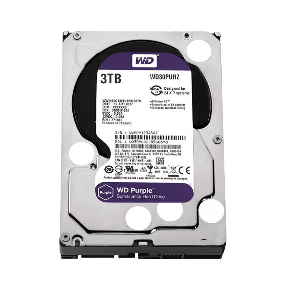 WD 3TB Purple 64MB 5400rpm 3.5  SATA 3.0 Güvenlik Harddisk