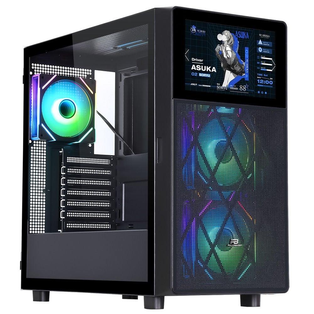 PowerBoost PB-P4367BB USB 3.0 LCD Mesh ARGB ATX Mid Tower Siyah Kasa
