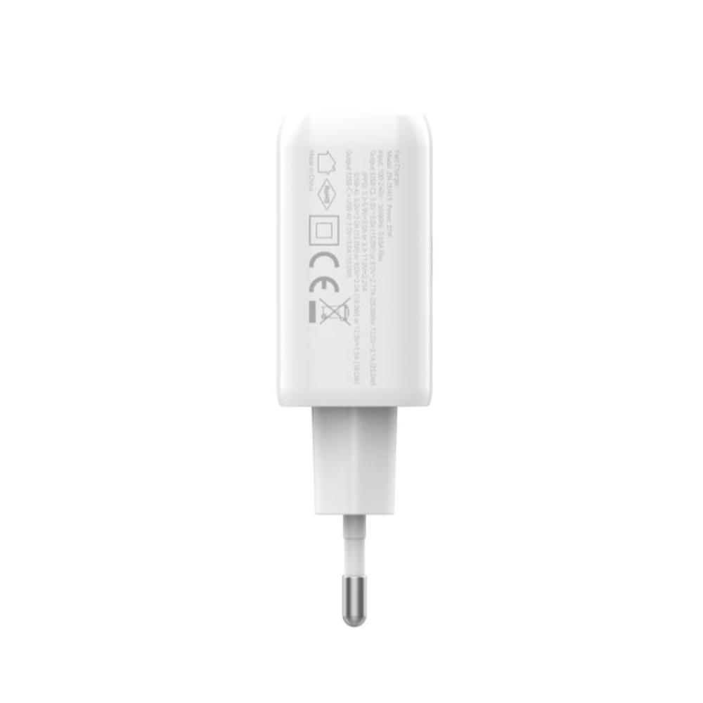 Bix 25W USB Type-C PD Çift Portlu Hızlı Şarj Cihazı Beyaz