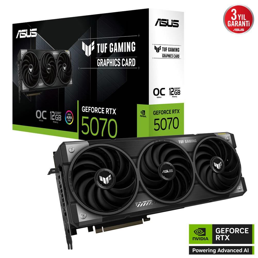 ASUS TUF Gaming GeForce RTX 5070 OC Edition 12GB GDDR7 DLSS 4 192 Bit Ekran Kartı