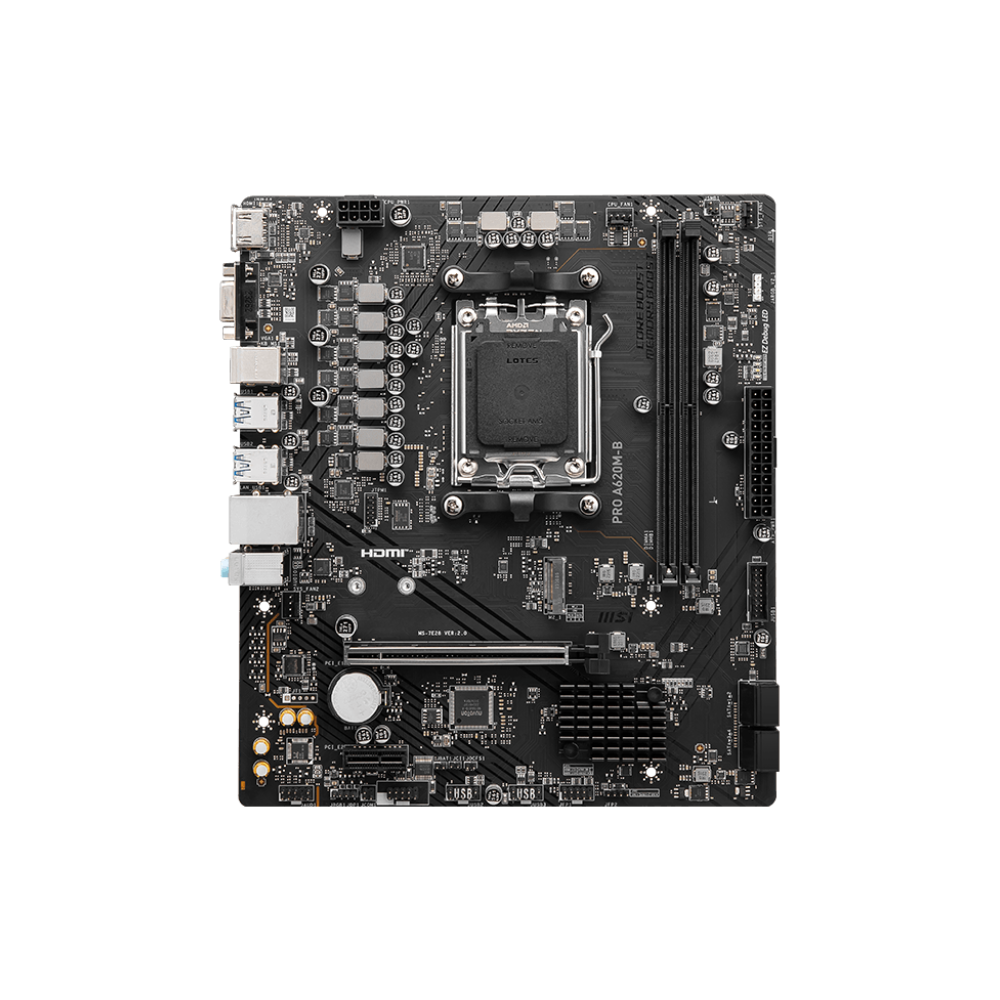 MSI PRO A620M-B 6800MHz OC DDR5 Soket AM5 M.2 USB 3.2 HDMI mATX Anakart