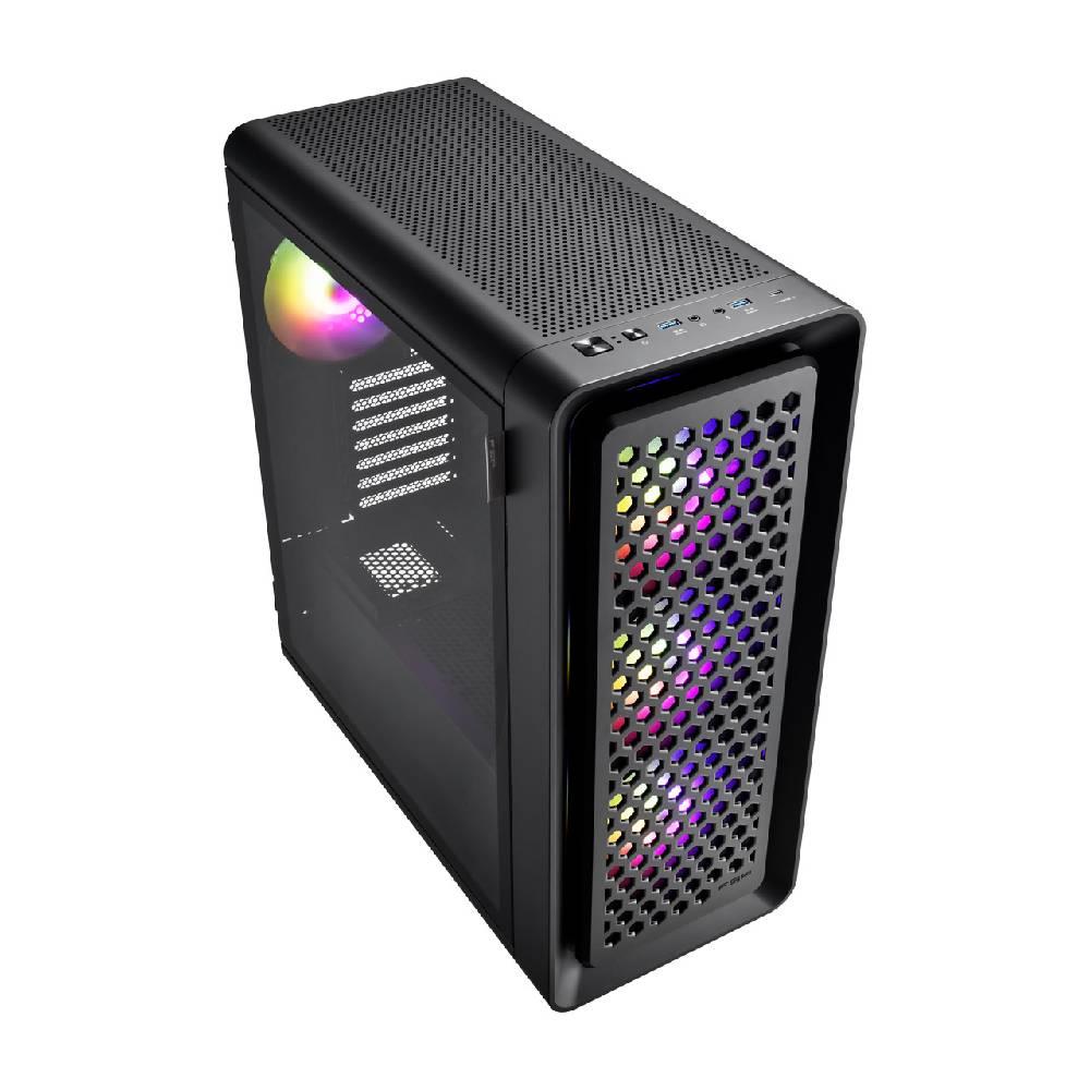 FSP CUT593P Tempered Glass Mesh USB 3.0 Type-C ARGB Siyah ATX Mid Tower Kasa + FSP 1000W PSU