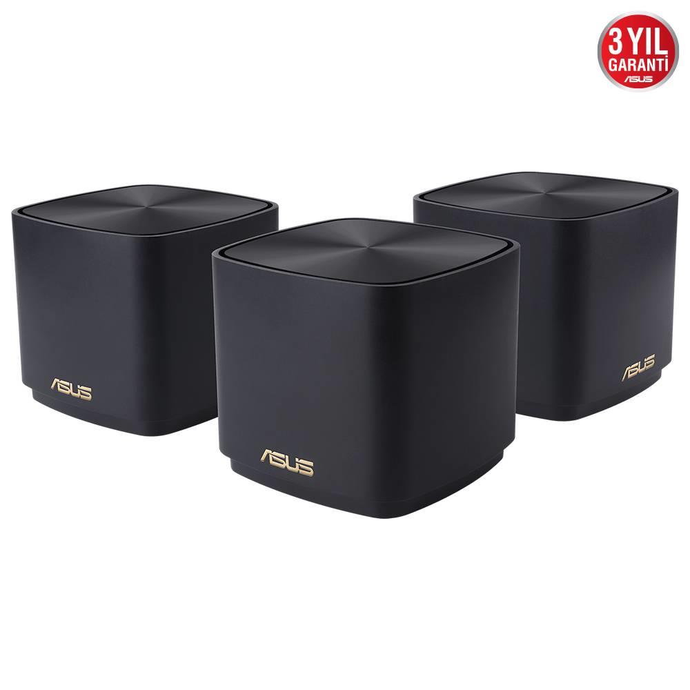ASUS ZenWifi Mini XD4 WIFI6 DualBand Gaming Ai Mesh AiProtection VPN Siyah Kablosuz Ağ Dağıtım Mesh Sistemi Üçlü Paket