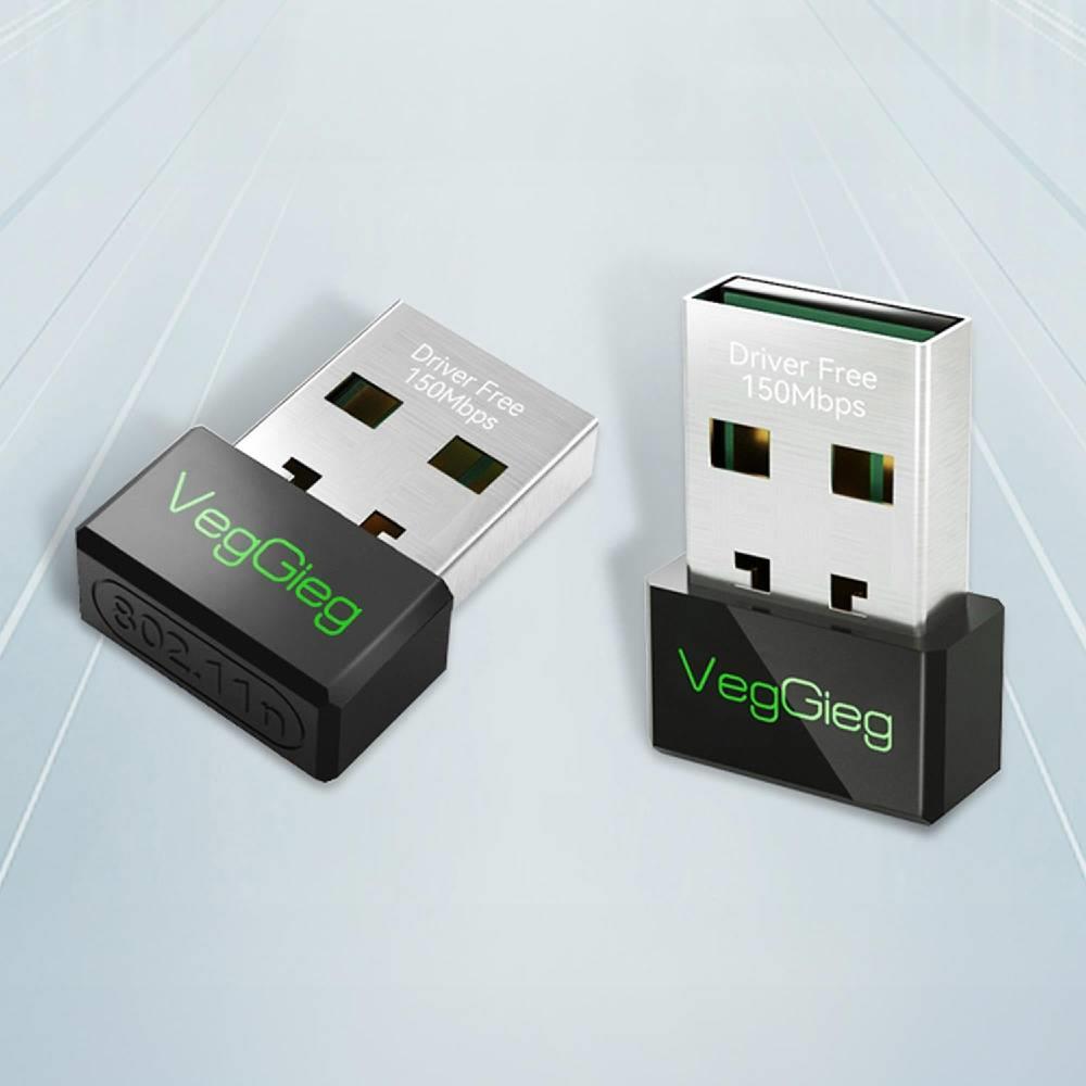 VegGieg 150 Mbps 2.4Ghz Kablosuz WiFi Alıcı Verici Nano USB Adaptör