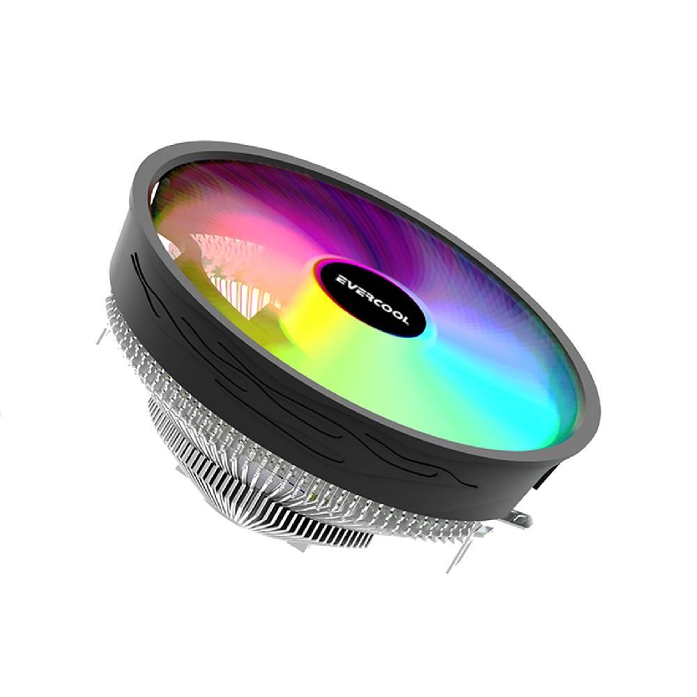 Evercool CS-02 Rainbow 12cm Intel/Amd Uyumlu Hava Soğutmalı CPU Fanpi İşlemci Soğutucu