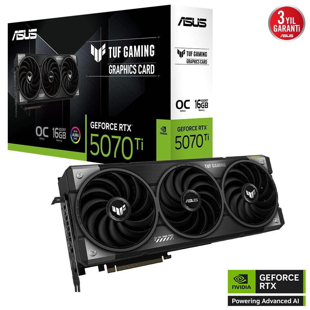 ASUS TUF Gaming GeForce RTX 5070 Ti OC Edition 16GB GDDR7 DLSS 4 256 Bit Ekran Kartı