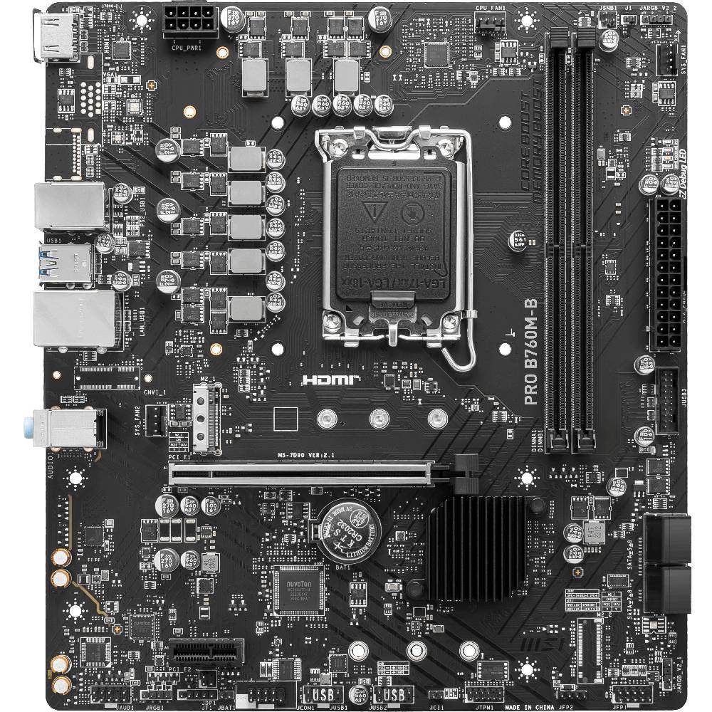 MSI PRO B760M-B 6400MHz (OC) DDR4 Soket 1700 M.2 HDMI mATX Anakart