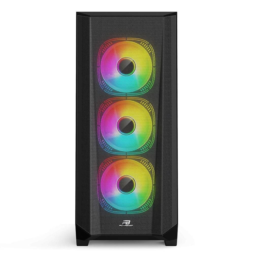PowerBoost PB-P901MB 750W 80+ Bronze USB 3.0 Tempered Glass Mesh 4x RGB Fanlı ATX Gaming Kasa