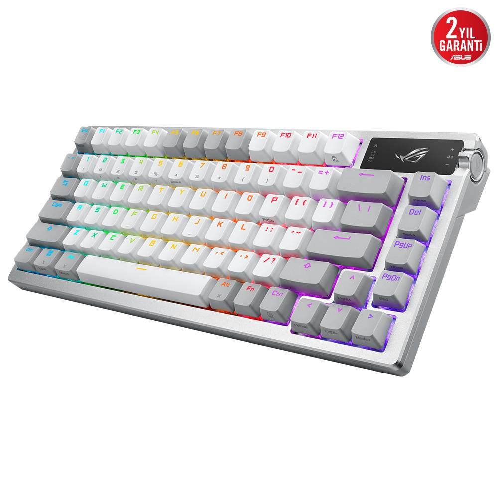 ASUS ROG Azoth ROG NX Mechanical Switch İngilizce RGB Mekanik Kablosuz Beyaz Gaming Klavye