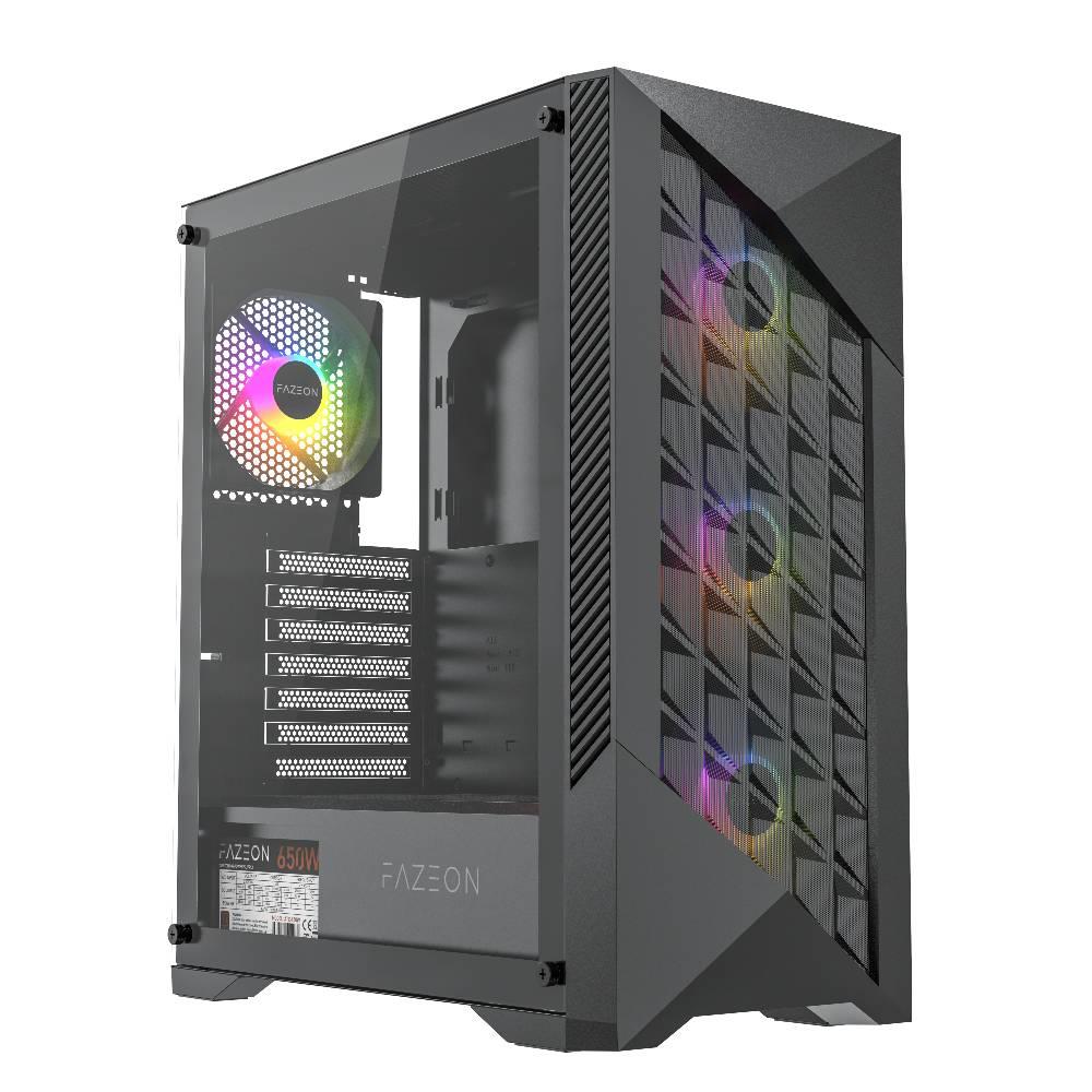 FAZEON F8 650W 80+ Bronze Tempered Glass Mesh 4x ARGB Fanlı USB 3.0 E-ATX Bilgisayar Kasası
