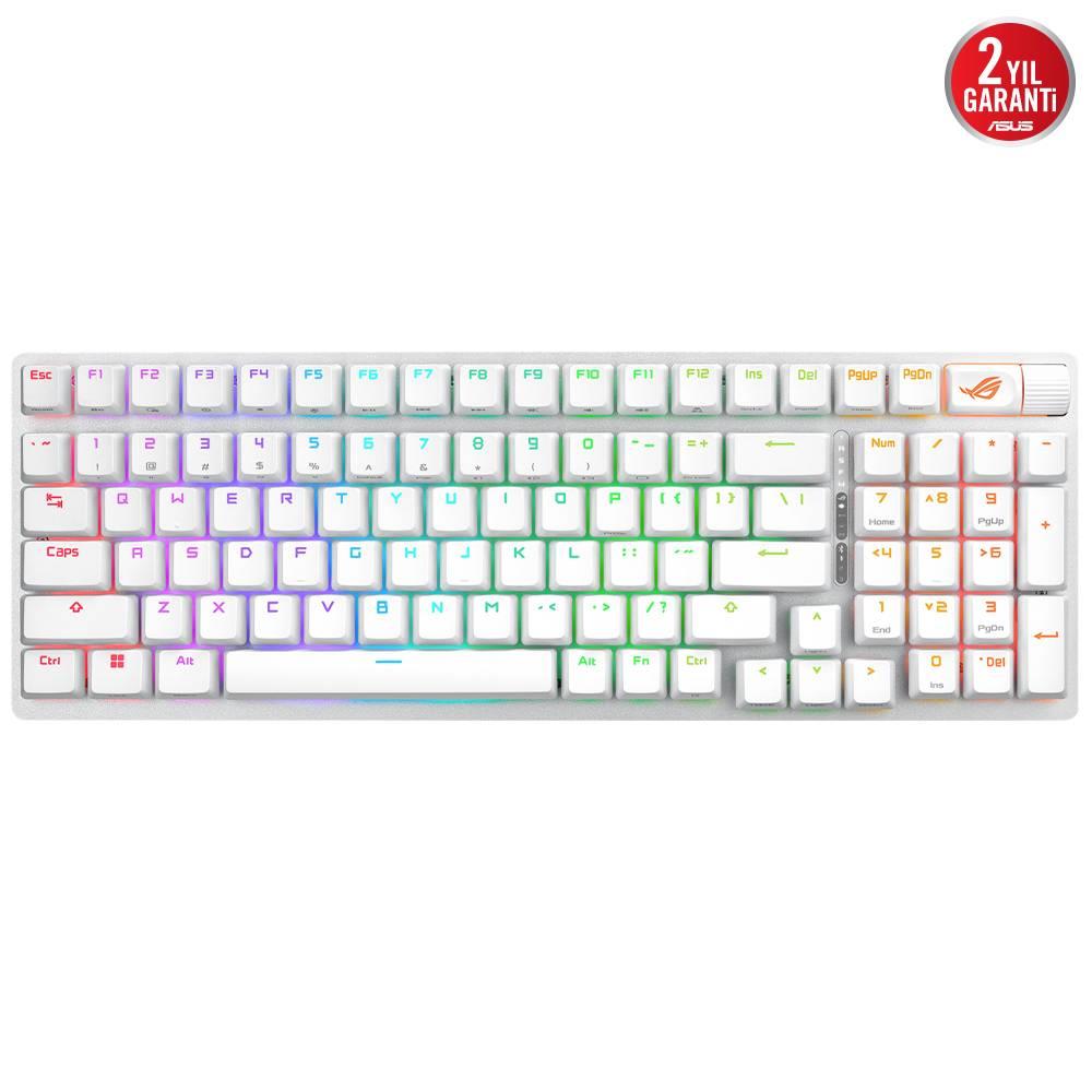 ASUS ROG Strix Scope II 96 Wireless ROG NX Mechanical Switch İngilizce RGB Mekanik Kablosuz Beyaz Gaming Klavye