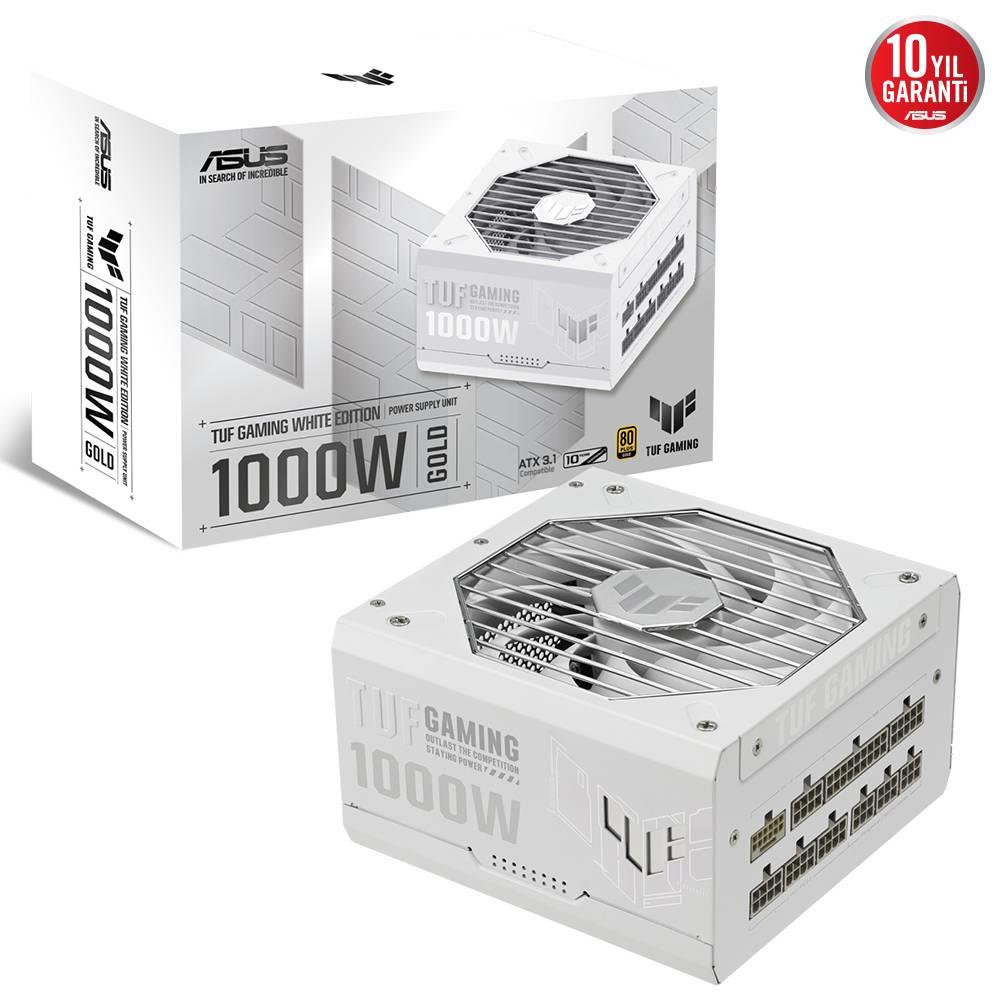 ASUS TUF GAMING 1000G 1000W 80+ Gold ATX 3.0 135mm Fanlı Beyaz PSU