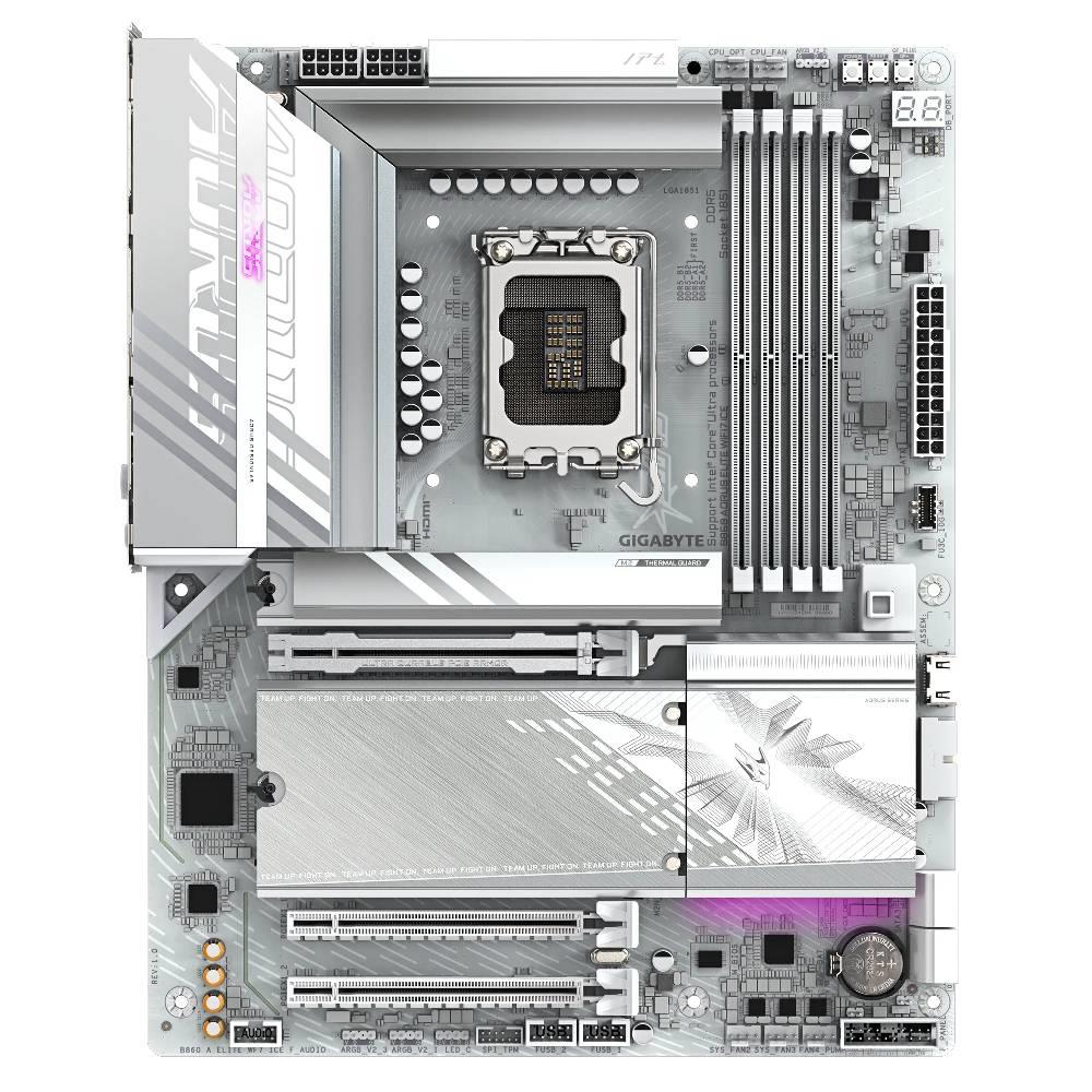 GIGABYTE B860 AORUS ELITE WIFI7 ICE 9200MHz OC DDR5 Soket 1851 M.2 USB4 HDMI DP ATX Anakart