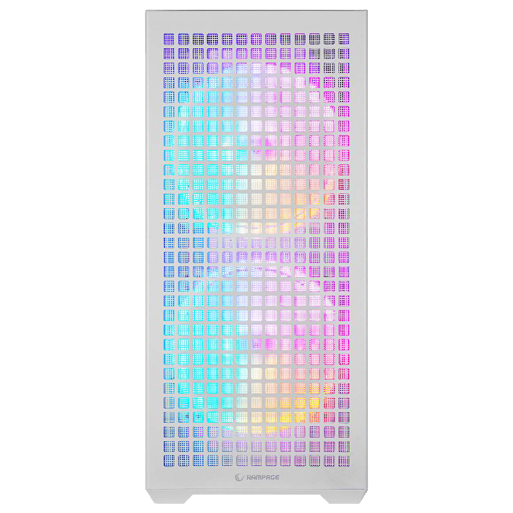 RAMPAGE GYRA V1 650W 80+ Bronze Tempered Glass USB 3.0 USB-C Rainbow ATX Beyaz Kasa