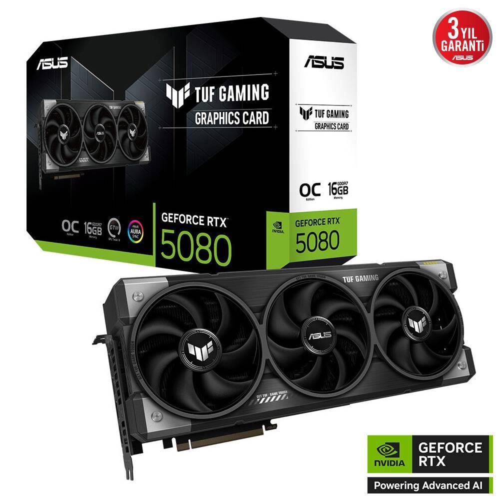 ASUS TUF Gaming GeForce RTX 5080 16GB GDDR7 OC Edition DLSS 4 256 Bit Ekran Kartı