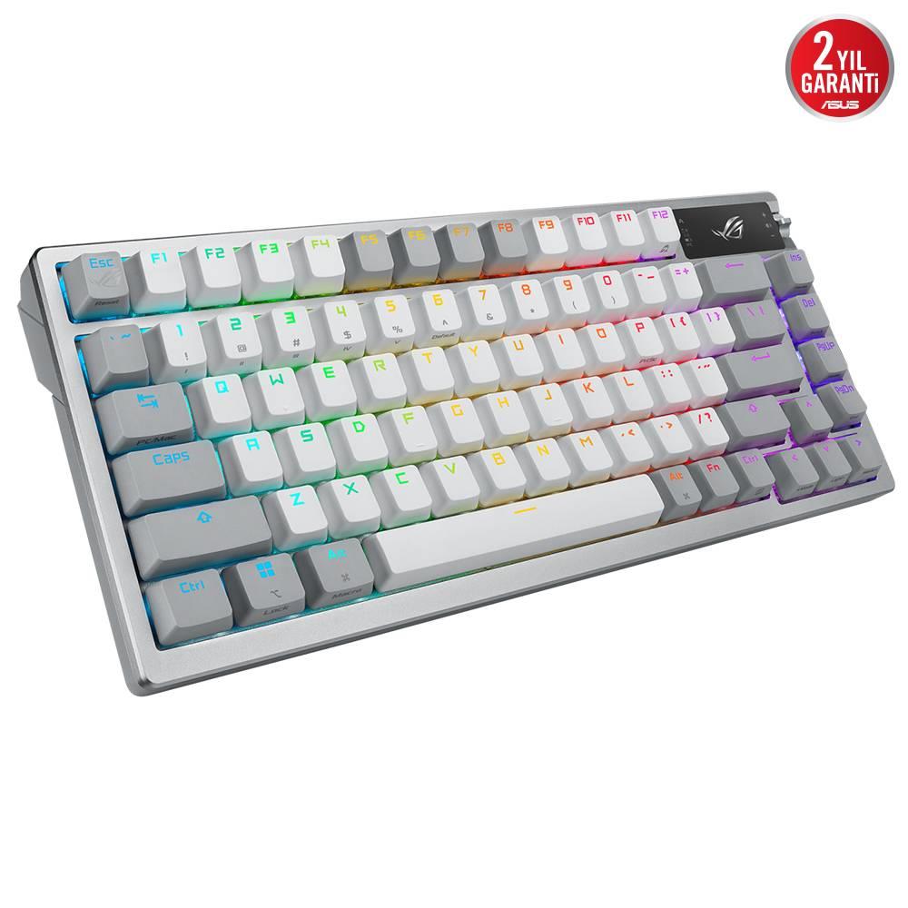 ASUS ROG Azoth ROG NX Mechanical Switch İngilizce RGB Mekanik Kablosuz Beyaz Gaming Klavye