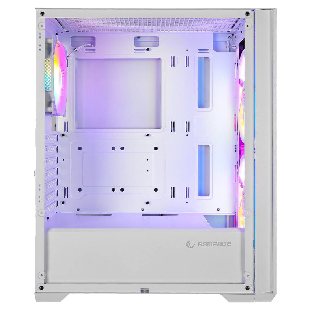 RAMPAGE GYRA V1 650W 80+ Bronze Tempered Glass USB 3.0 USB-C Rainbow ATX Beyaz Kasa