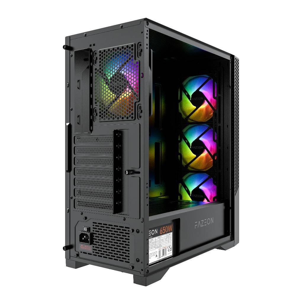 FAZEON F8 650W 80+ Bronze Tempered Glass Mesh 4x ARGB Fanlı USB 3.0 E-ATX Bilgisayar Kasası