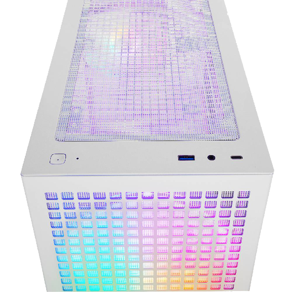 RAMPAGE GYRA V1 650W 80+ Bronze Tempered Glass USB 3.0 USB-C Rainbow ATX Beyaz Kasa