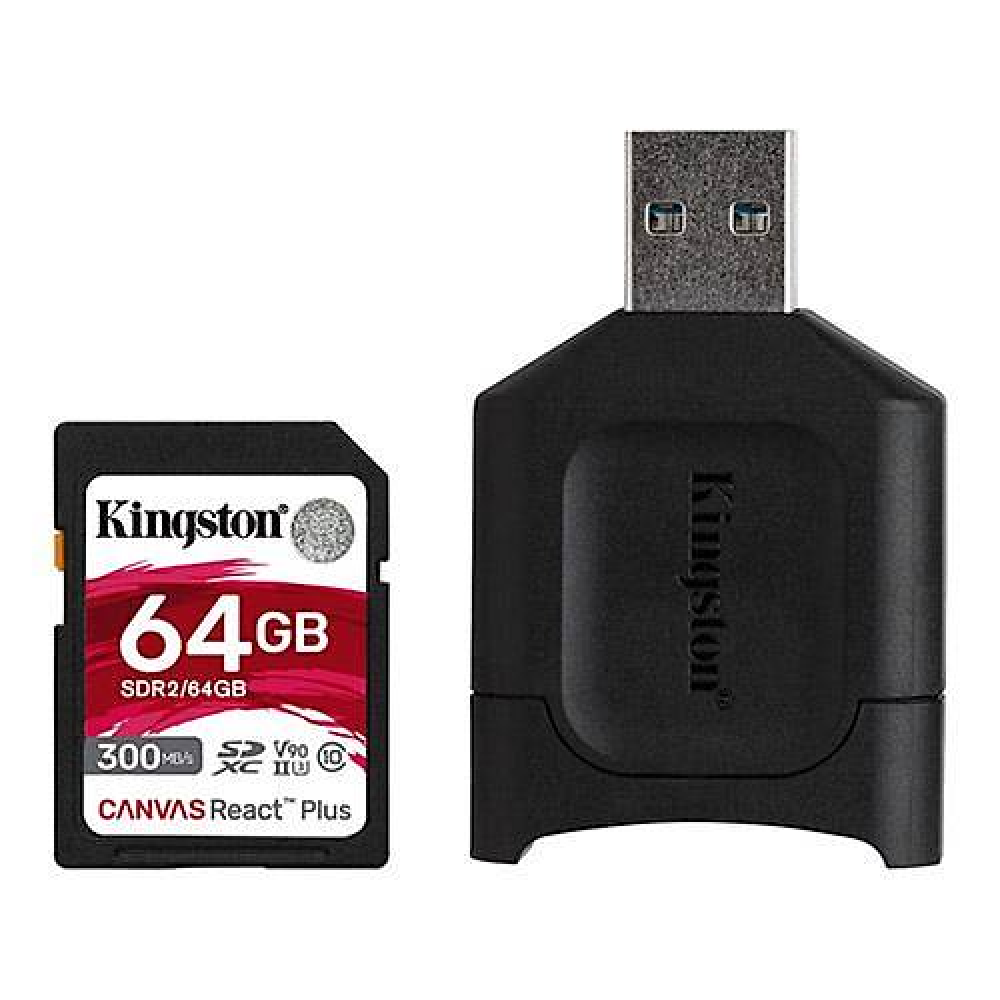 Kingston Canvas React Plus 64GB Flash Kart ve Kart Okuyucu