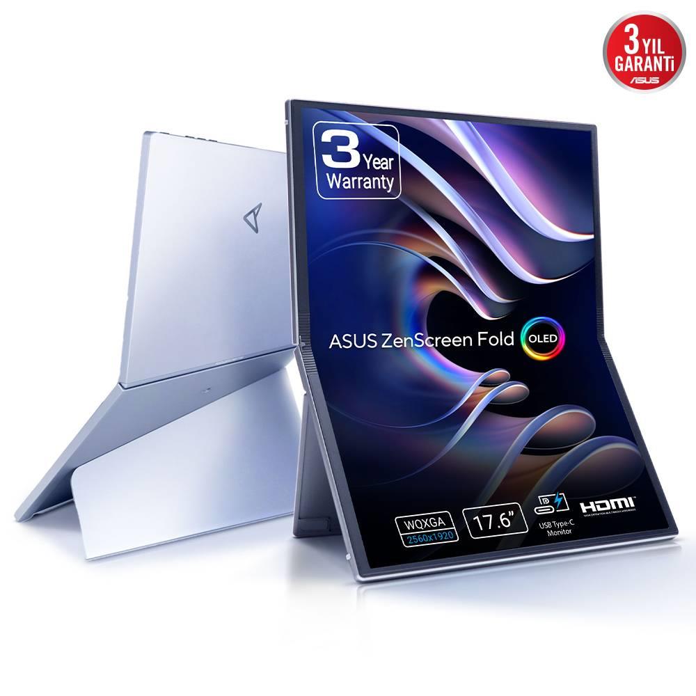ASUS ZenScreen Fold OLED MQ17QH 17.3" 60Hz 0.2ms Mini HDMI Type-C DisplayHDR 500 True Black OLED Taşınabilir Monitör