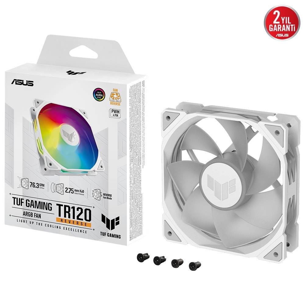 ASUS TUF GAMING TR120 Reverse ARGB 120mm Beyaz Kasa Fanı