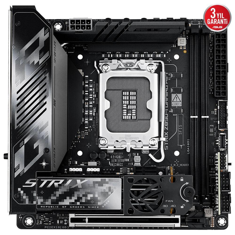 ASUS ROG STRIX Z890-I GAMING WIFI 9200MHz OC WiFi 7 DDR5 Soket 1851 M.2 HDMI Thunderbolt 4 Mini-ITX Anakart