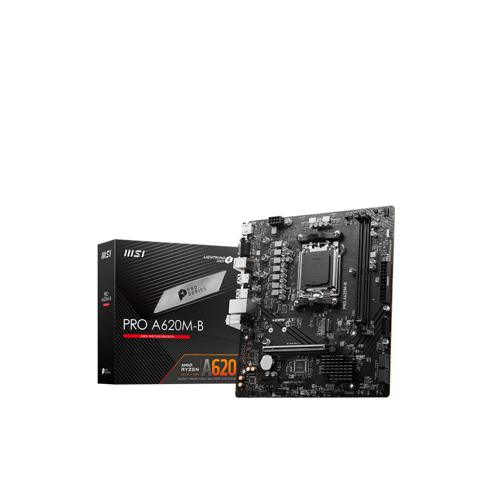 MSI PRO A620M-B 6800MHz OC DDR5 Soket AM5 M.2 USB 3.2 HDMI mATX Anakart