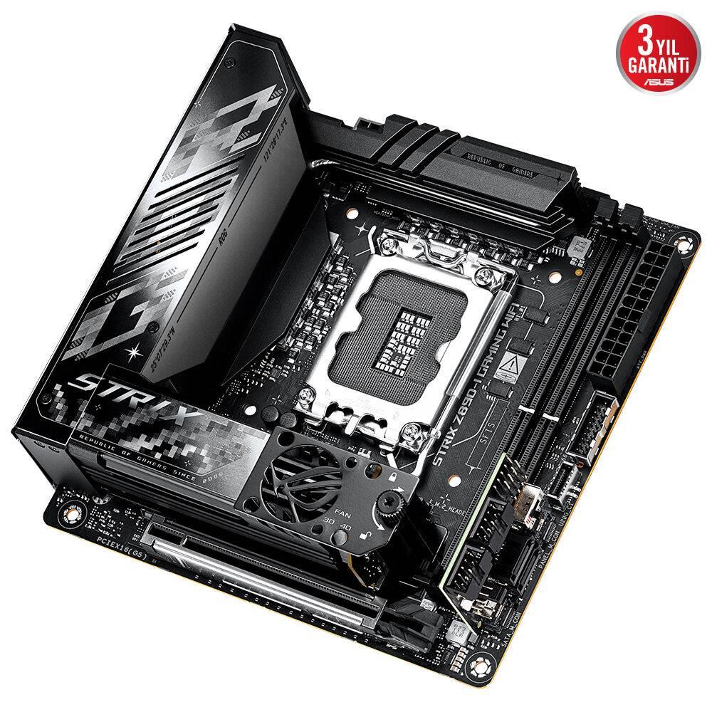 ASUS ROG STRIX Z890-I GAMING WIFI 9200MHz OC WiFi 7 DDR5 Soket 1851 M.2 HDMI Thunderbolt 4 Mini-ITX Anakart