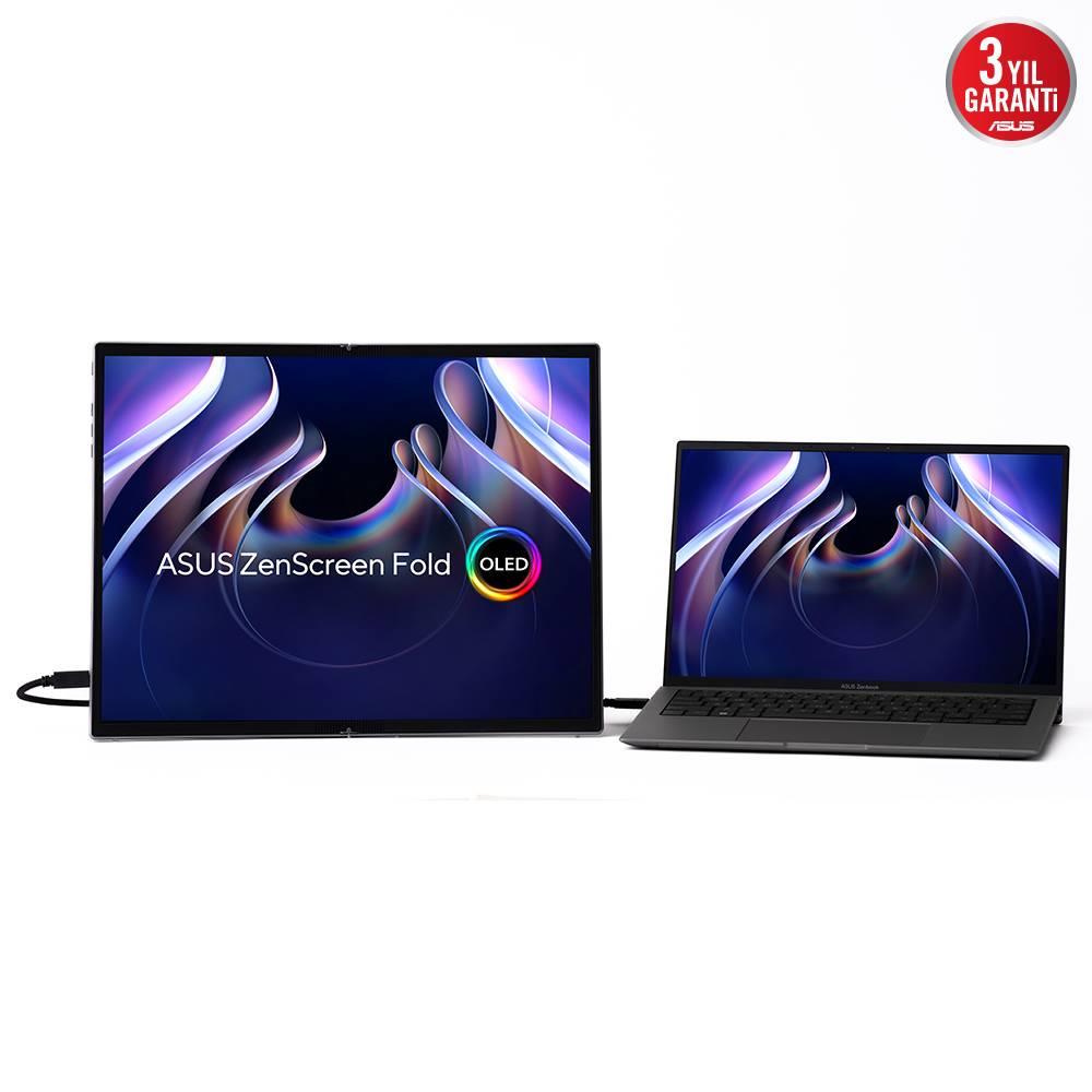 ASUS ZenScreen Fold OLED MQ17QH 17.3" 60Hz 0.2ms Mini HDMI Type-C DisplayHDR 500 True Black OLED Taşınabilir Monitör