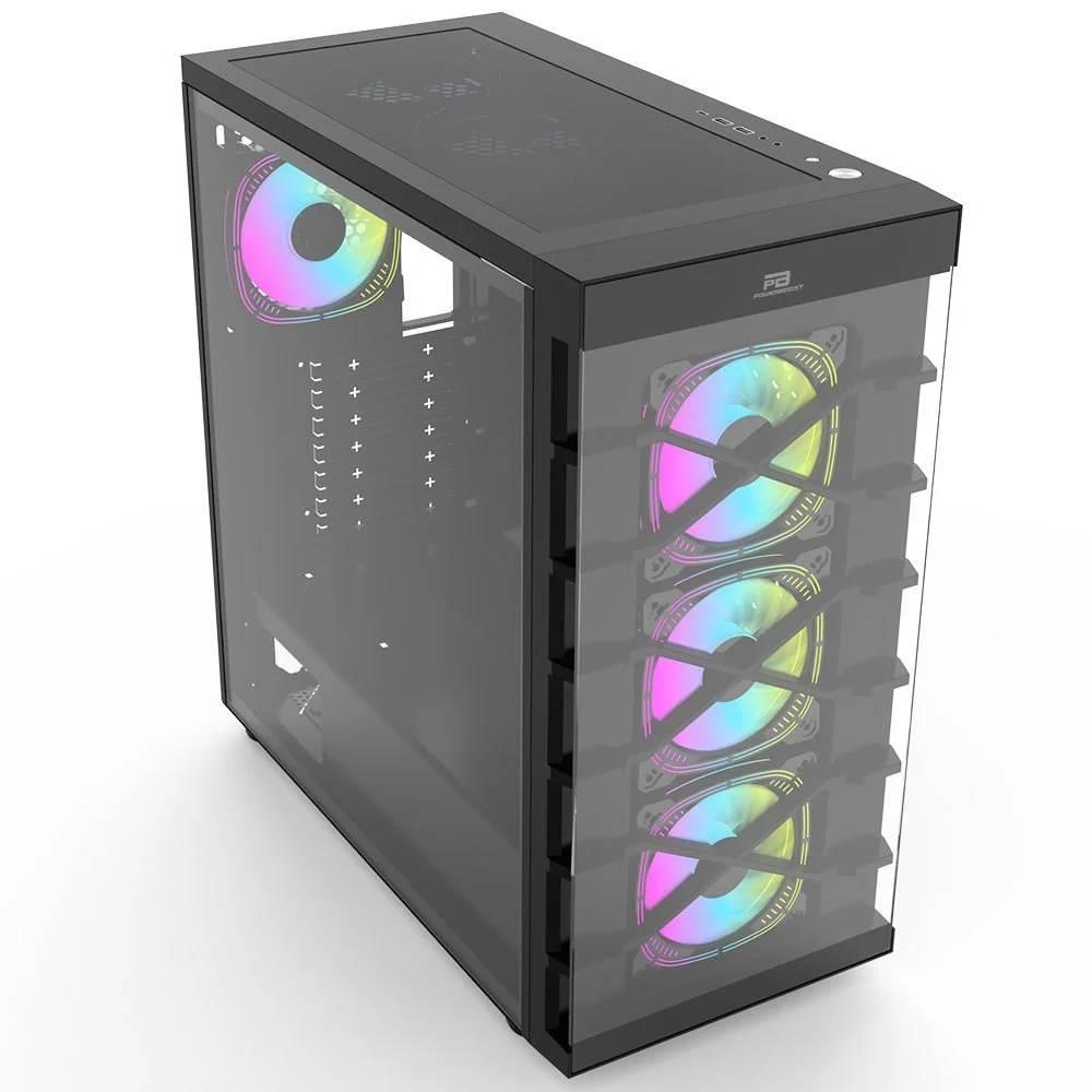 PowerBoost PB-GR222BB USB 3.0 Tempered Glass 7x RGB Fanlı ATX Siyah Gaming Kasa