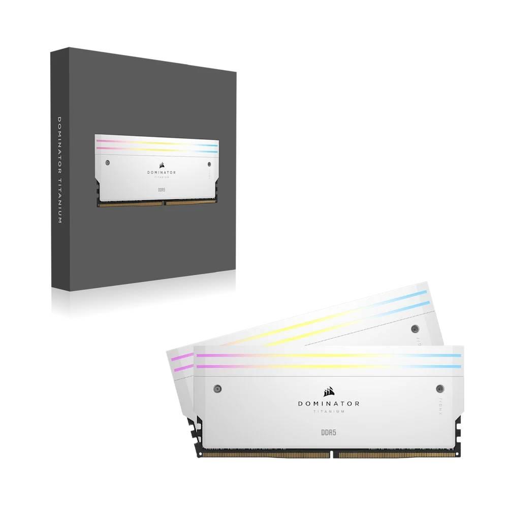 CORSAIR 64GB (2x32GB) Dominator Titanium RGB Beyaz 6000MHz CL30 Intel XMP DDR5 Dual Kit Ram