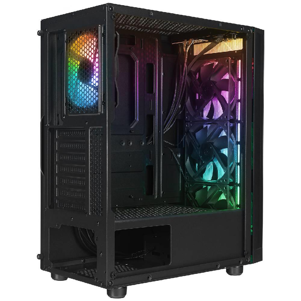 RAMPAGE AZZA V1 600W 80+ Bronze Tempered Glass USB 3.0 ARGB ATX Siyah Kasa