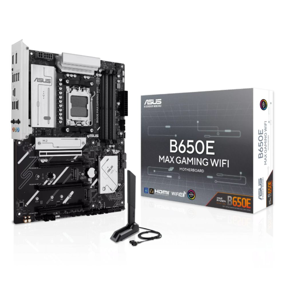 ASUS B650E MAX GAMING WIFI 8000MHz (OC) DDR5 Soket AM5 M.2 HDMI DP ATX Anakart