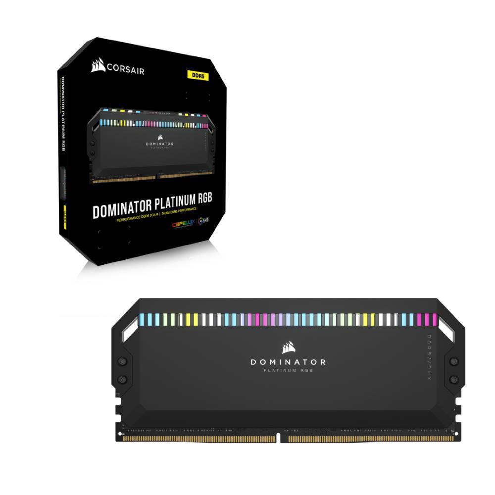 CORSAIR 32GB (2x16GB) Dominator Platinum RGB Siyah 5200MHz CL40 DDR5 Dual Kit Ram