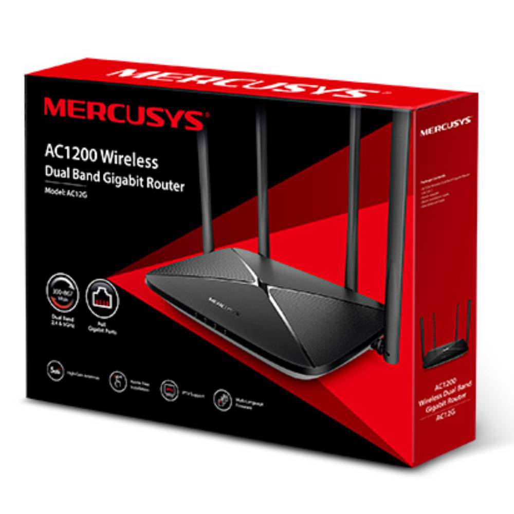 Mercusys AC12G AC1200 Kablosuz Çift Bantlı Gigabit Router