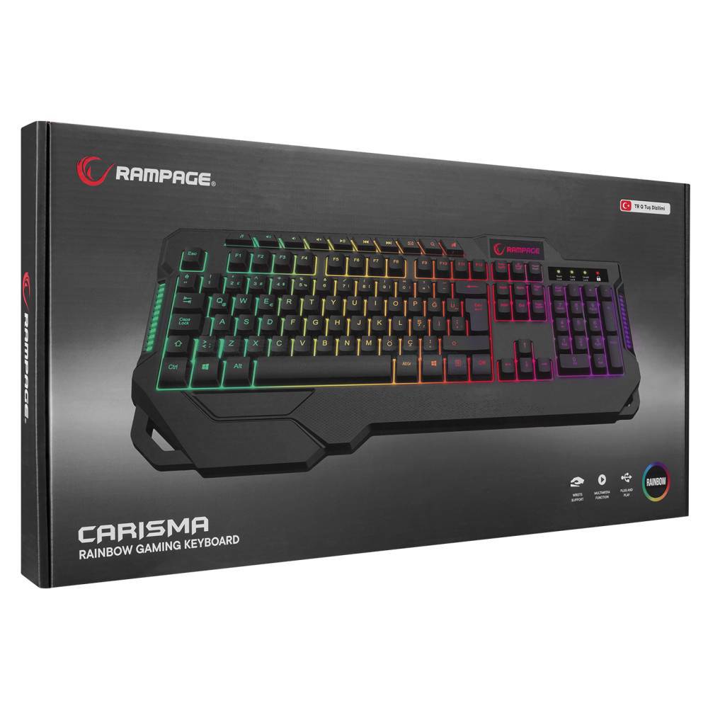 Rampage KB-R46 CARISMA Rainbow Gaming Klavye