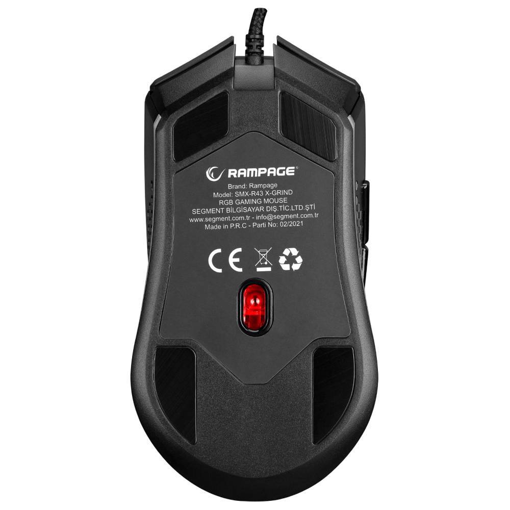 Rampage SMX-R43 X-GRIND 6400 DPI RGB Led Siyah Gaming Mouse