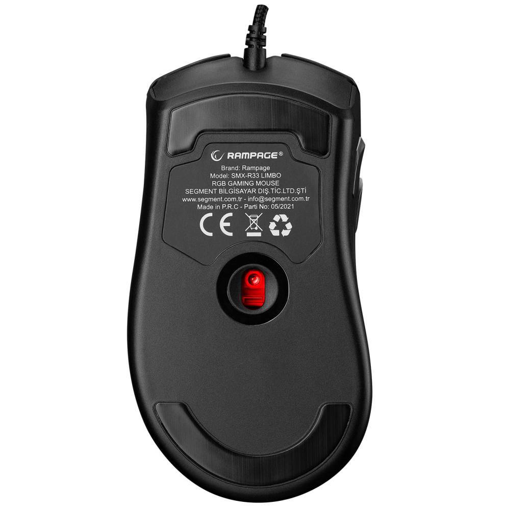Rampage SMX-R33 LIMBO 6400 DPI RGB Siyah Gaming Mouse