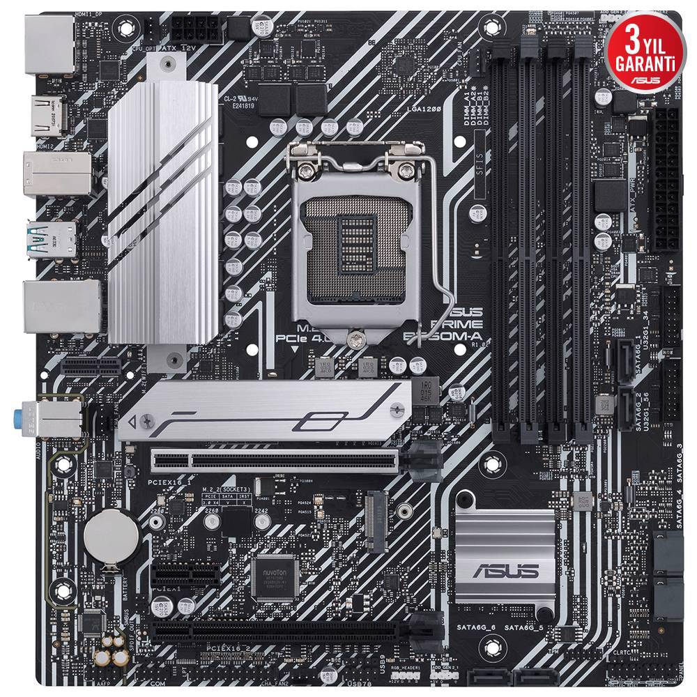 ASUS PRIME B560M-A 5000MHz(OC) DDR4 Soket 1200 M.2 HDMI DP  mATX Anakart