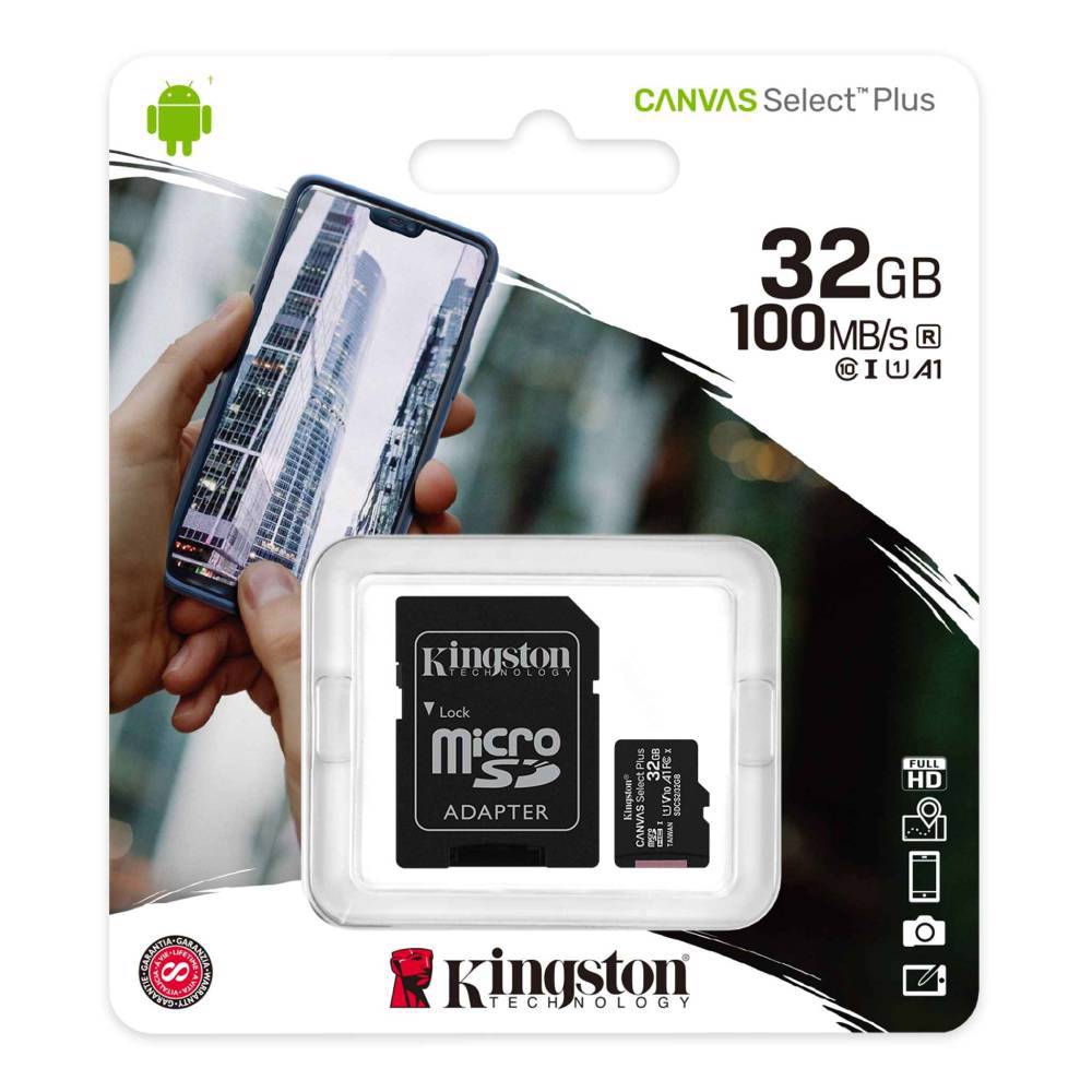 Kingston 32GB Canvas Select Plus microSD Adaptörlü Hafıza Kartı