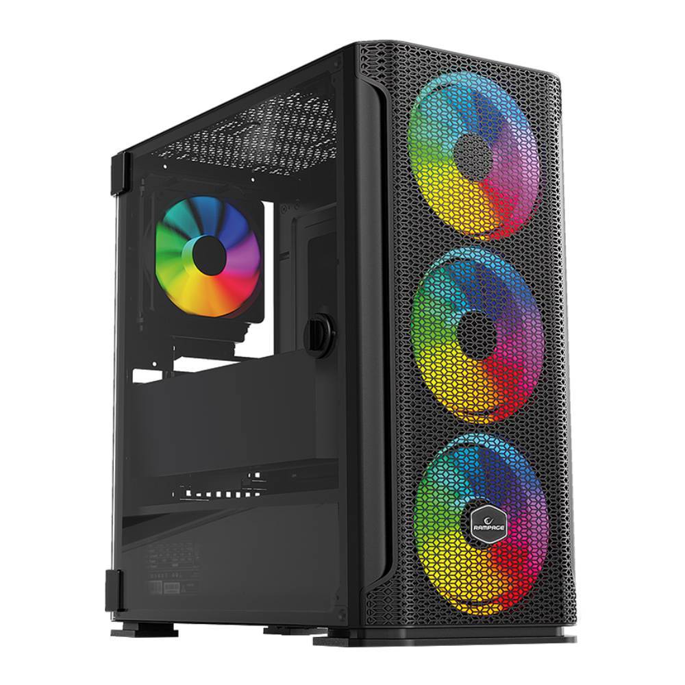 Rampage TRAPPER Tempered Glass 650W 80Plus Bronze Siyah ARGB Gaming Kasa